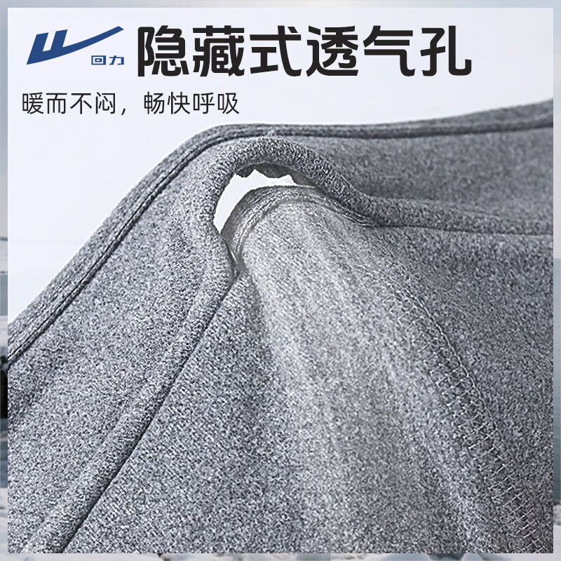 回力口罩男秋冬季护脸骑行护耳护眼角保暖面罩女毛绒高颜值口罩 毛绒口罩-黑色M均码