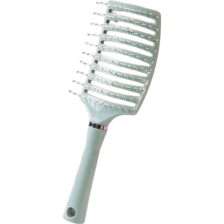 造型蓬松排骨弧形高颅护发顶大弯梳女男卷发美发宽齿顺发按摩梳 排骨梳粉色1把