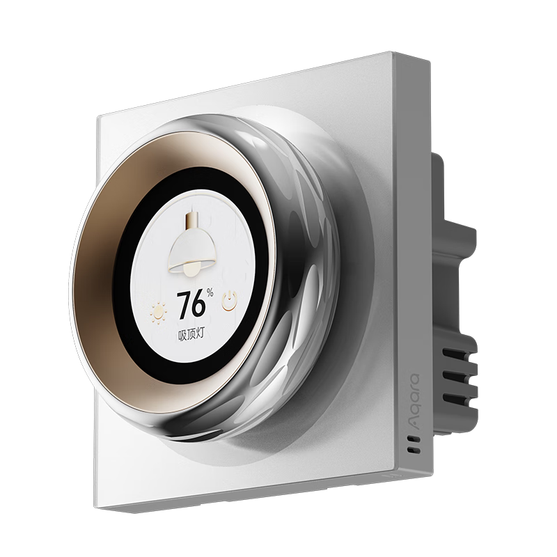 Aqara繁星妙控旋鈕開(kāi)關(guān)V1帶屏智能開(kāi)關(guān)調光控制面板 已接入蘋(píng)果HomeKit 繁星旋鈕開(kāi)關(guān)V1-皎月白