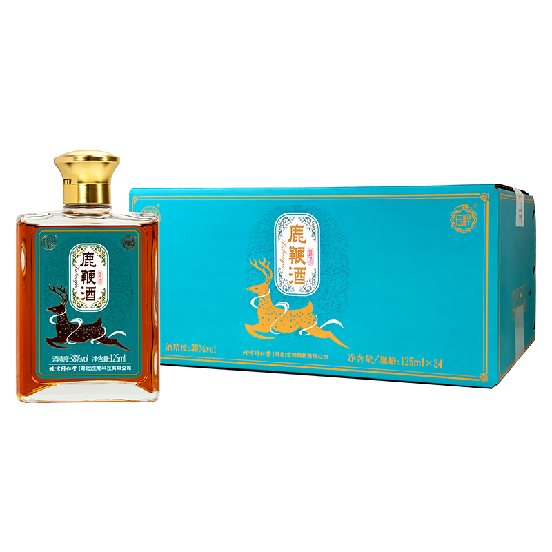 同仁堂養(yǎng)生酒 露酒 梅花鹿鞭 鹿鞭酒 38度 125ml*24瓶 光瓶整箱裝