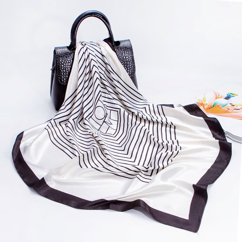 FOURDATRY˿��Ʈ��Ů���ķ���˿ӡ�ս�Χ��90x90cm����������Ʒŷ������ D9155-��ɫ 90cm����