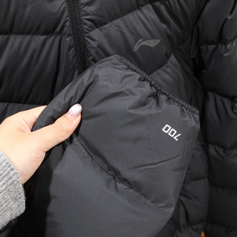 李宁（LI-NING）系列2025冬季新款男子鸭绒简单潮流休闲立体裁剪修身短羽绒服 男款立领 黑色 | L码充绒63克 | 绒子含量90% 2025新款 XL