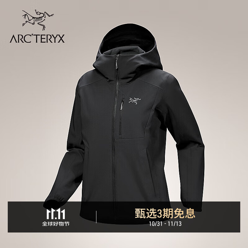 ARC&#039;TERYX始祖鸟 GAMMA MX HOODY 防风 女子 软壳夹克 BLACK/黑色 M