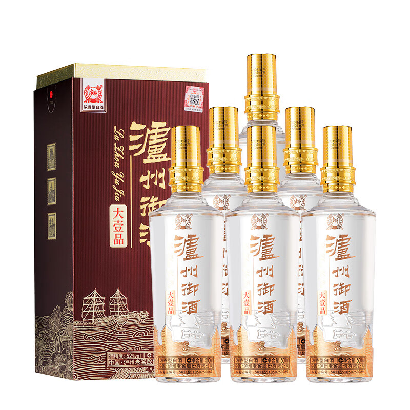 泸州老窖泸州御酒大壹品52度浓香型高度纯粮食白酒整箱送礼宴请婚宴喜酒 52度 500mL 6瓶