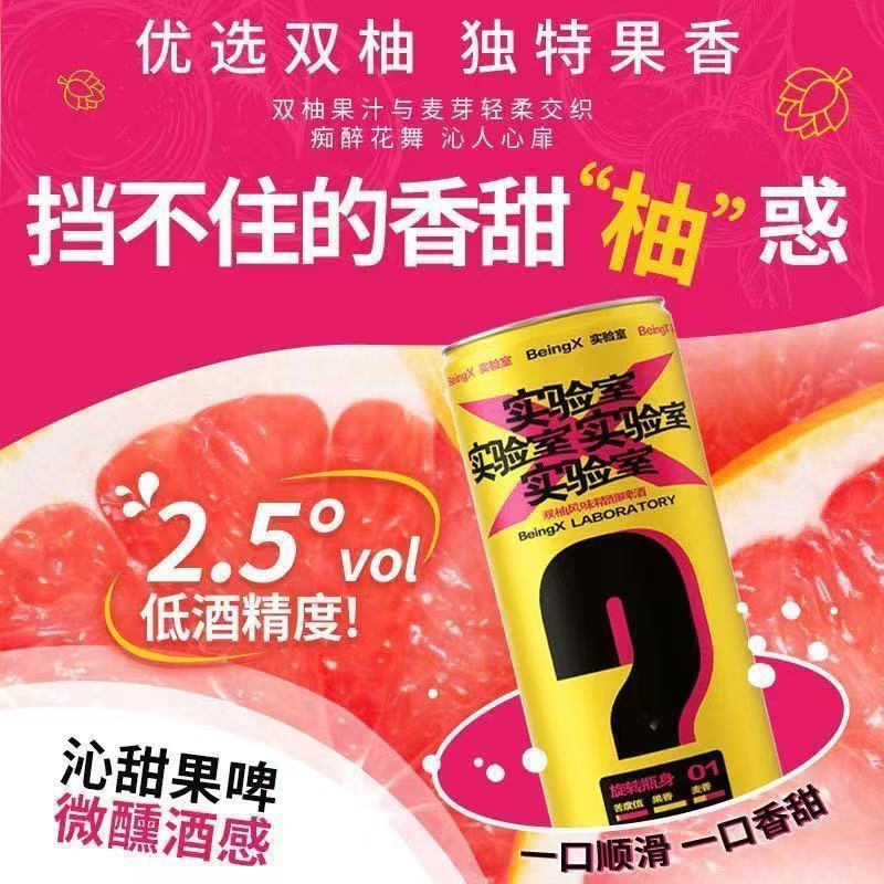 雪花【新品上市】雪花啤酒BeingX实验室双柚风味精酿啤酒330ml/罐 双柚风味精酿啤酒 330mL 6罐