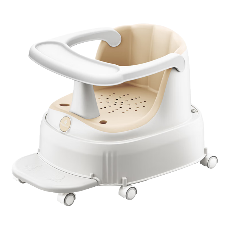 YEESOOM嬰兒洗澡坐椅防滑浴凳兒童學(xué)坐泡澡神器寶寶洗澡盆坐椅浴桶多功能 感溫款-全包圍溜溜車【送牽引繩，萬向輪含全部功能】