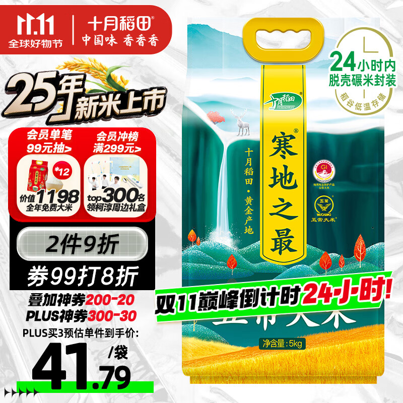 十月稻田 2025年新米 寒地之最 五常大米 10斤（东北大米 香米 十斤）