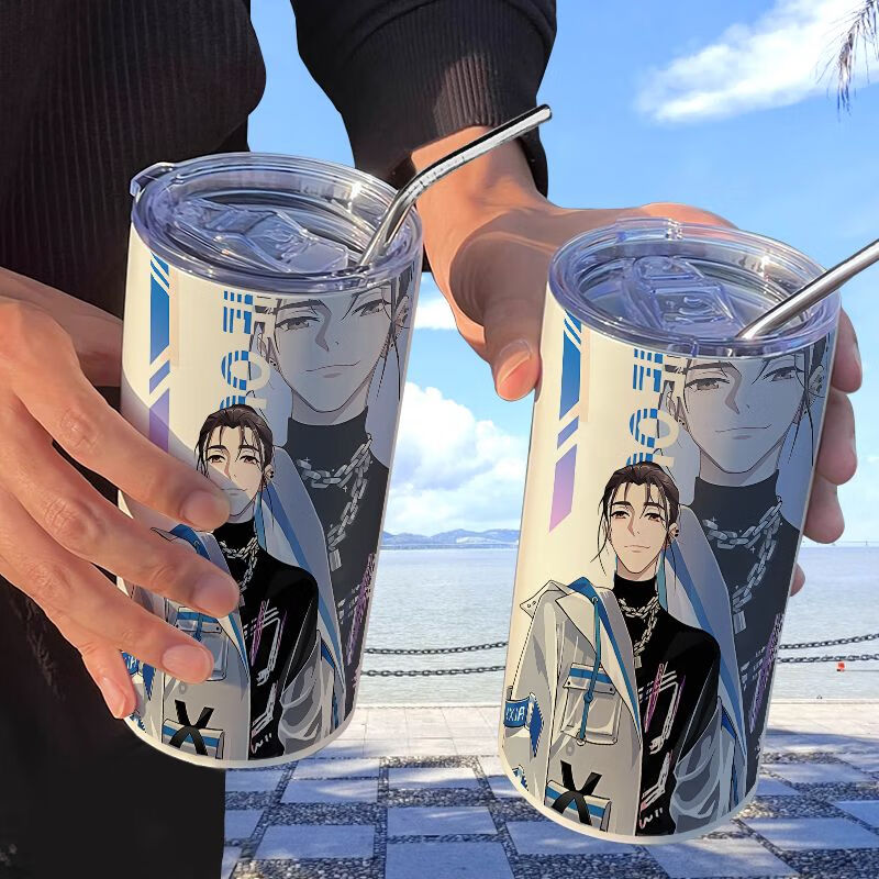 鹿叙橘一人之下王也周边水杯高颜值不锈钢保温杯办公室吸管随行水杯