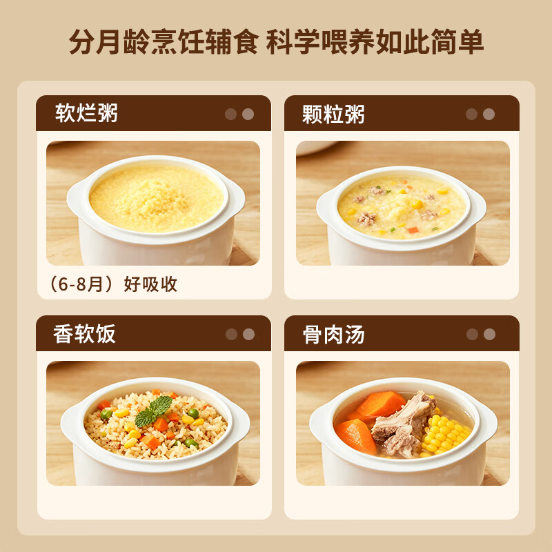SIMDA斯密达电炖锅燕窝炖盅BB煲粥汤饭锅婴儿专用隔水炖盅宝宝辅食锅 隔水炖/直炖两用【辅食/燕窝】 0.8L