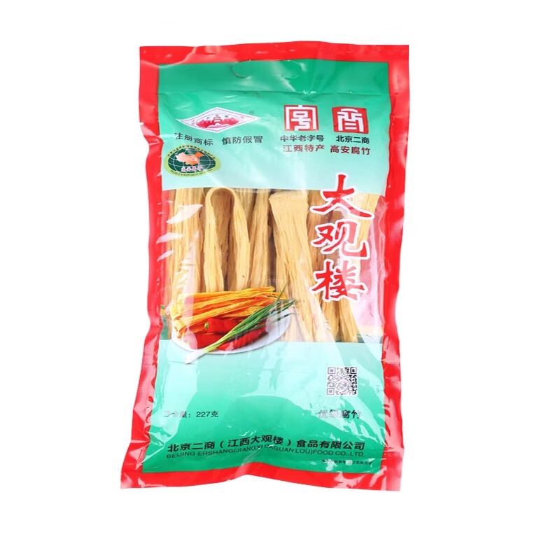大觀樓腐竹江西高安傳統(tǒng)特產(chǎn)新鮮黃豆制品227g頭漿豆腐皮食品 大觀樓腐竹227g*1包