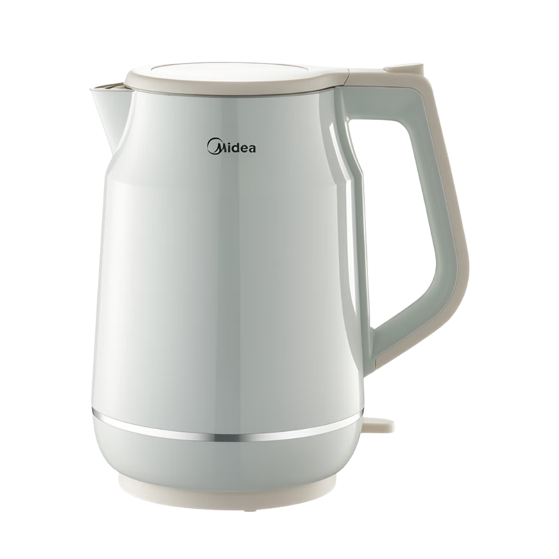 美的（Midea）电热水壶 2L大容量 1800W大功率速沸 双层防烫 304不锈钢无缝内胆 烧水壶电水壶 2L 【一体内胆】双层防烫 80元