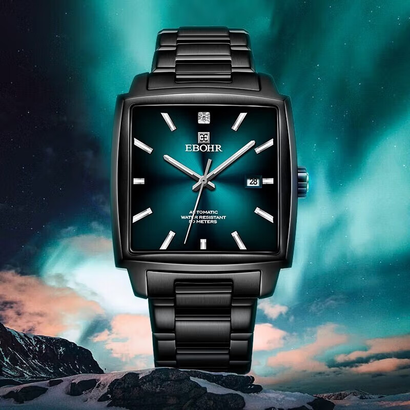 依波表(ebohr) 【商场同款】依波(ebohr)手表男长方形全自动机械表