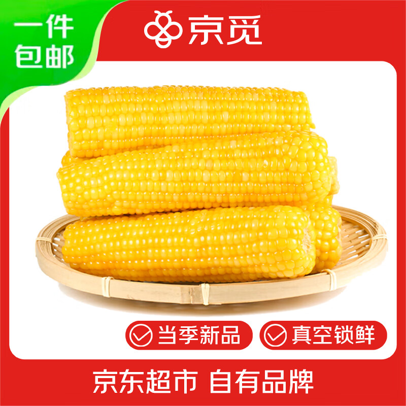 京觅东北黄糯玉米260g*8棒 甜黏玉米棒早餐 低脂代餐 真空装 源头直发