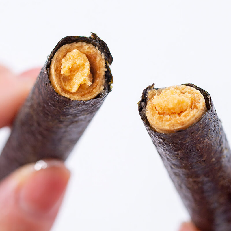 味滋源海苔夹心卷 蛋黄肉松味 罐装夹心海苔卷紫菜卷儿童即食休闲零食 肉松味 100g*1罐