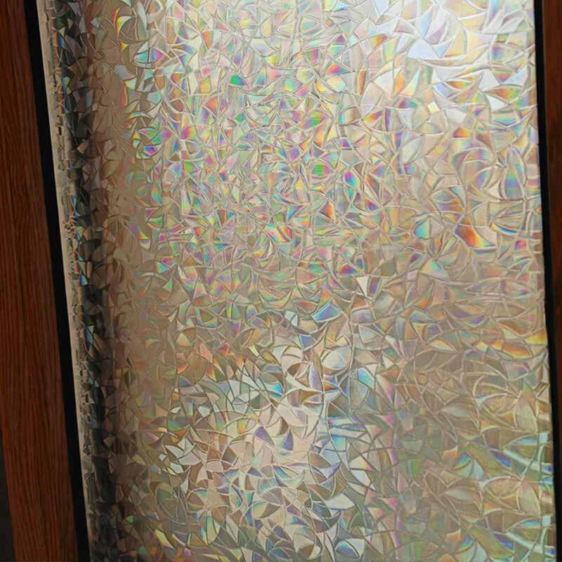 免胶透光半透明玻璃贴膜阳台窗户贴 七彩冰花镭射膜【高颜值彩虹质感