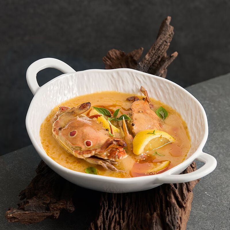 简漾双耳汤碗家用2025新款陶瓷拌面碗创意石纹碗泡面大号汤盆螺蛳粉碗 创意双耳高颜值碗 10.5英寸石纹双耳碗-白瓷