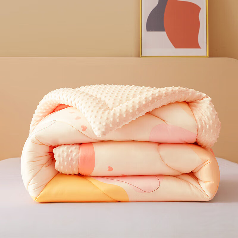 百丽丝被子冬被四季被子被芯针织豆豆绒被子冬季保暖被芯 漫趣豆豆绒四季被 100cm×120cm