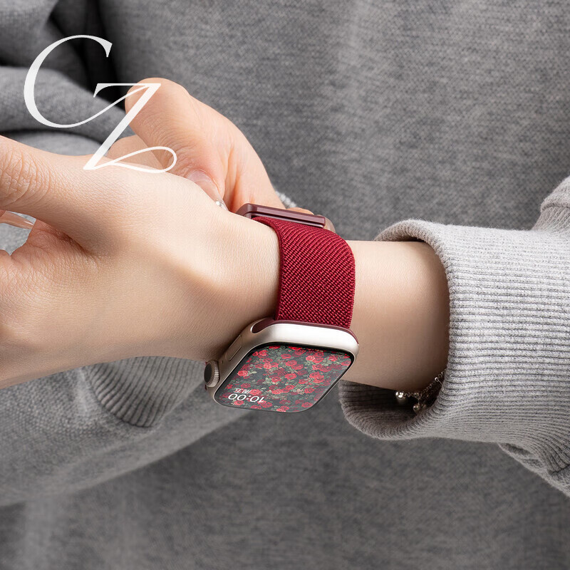 适用苹果S11表带编织s10磁吸applewatch678代iwatch9运动ultra3 橄榄绿尼龙 磁吸表带+手表表膜 适用ultra1/2/3 49mm