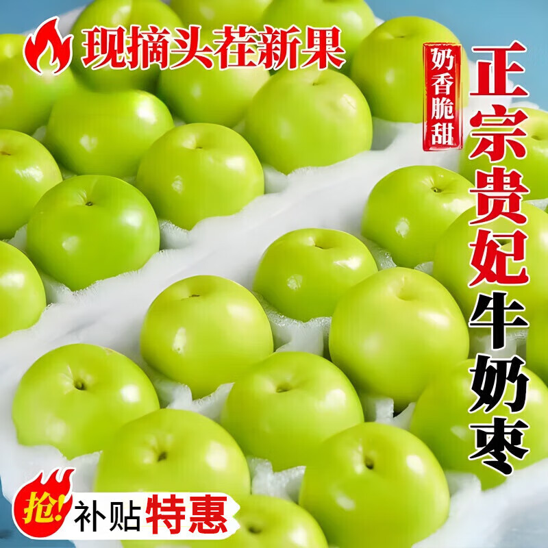 壹萌果蔬福建贵妃牛奶大青枣当季孕妇新鲜水果蜜甜脆枣礼盒冬季枣子送礼 5斤9S臻品果【单果60g+】净4.5斤