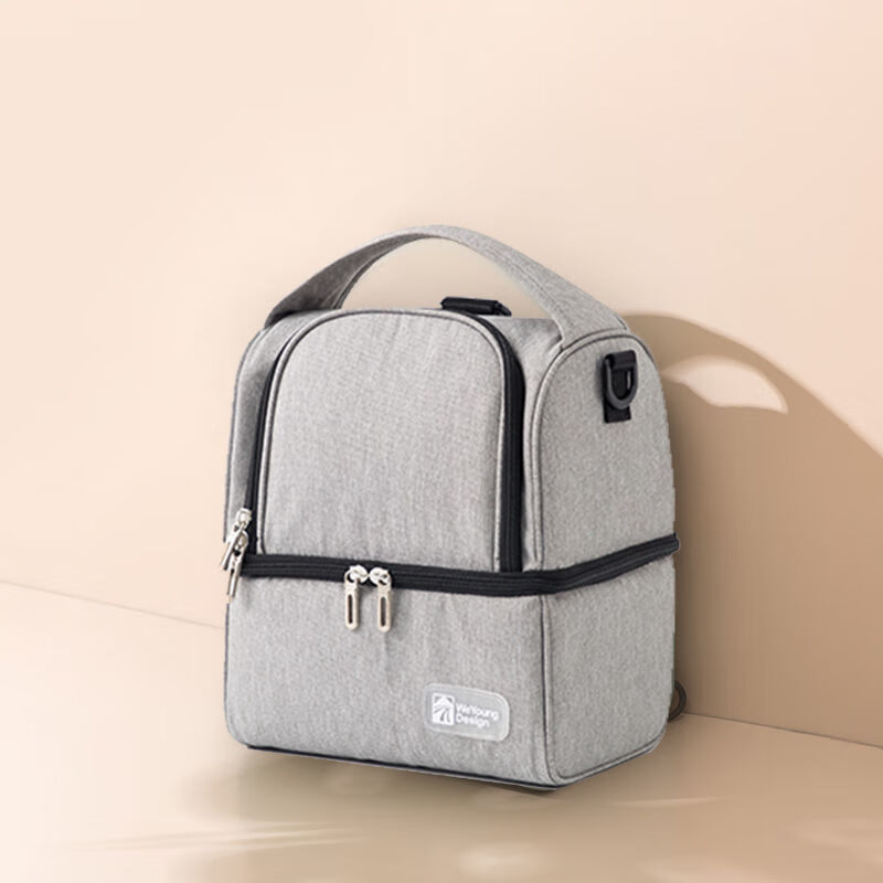 歐陸杰背奶包媽咪背奶裝備冷藏上班保溫藍冰便攜式儲奶冰包母乳 淺灰色