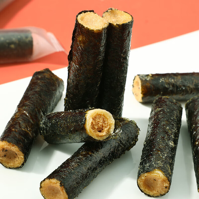 味滋源海苔夹心卷 蛋黄肉松味罐装夹心海苔卷紫菜卷 儿童即食 休闲零食 3口味组合:肉松/蟹黄/咸蛋味(100g*3罐)