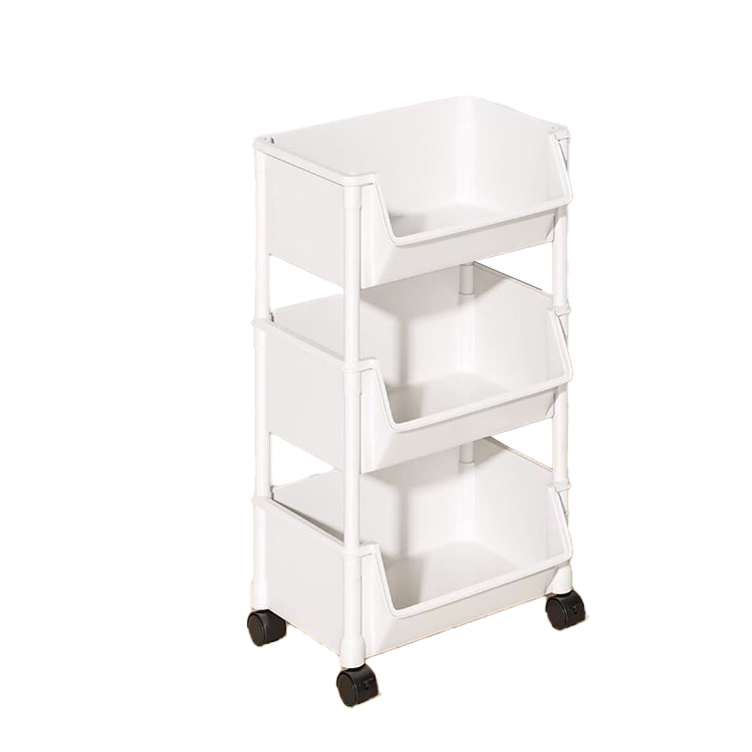推车置物架落地客厅儿童收纳宿舍零食移动多层小书架带滑轮收纳架 二层【升级加厚】带滑轮