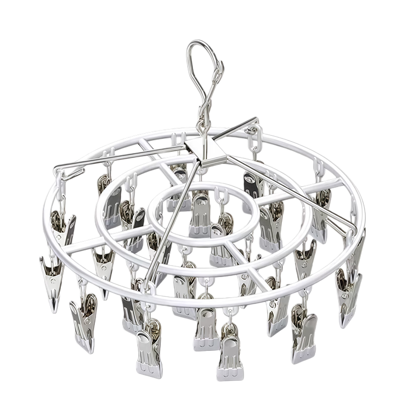 夢庭衣架襪子晾曬架晾衣架陽臺多夾子寶寶內(nèi)衣內(nèi)褲學生宿舍多功能24夾