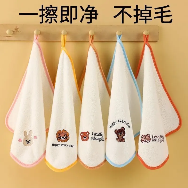 新疆棉婴儿毛巾超柔软新生宝宝洗脸方巾手帕幼儿园擦脸擦手小毛巾 坐姿熊+老虎2条 无规格