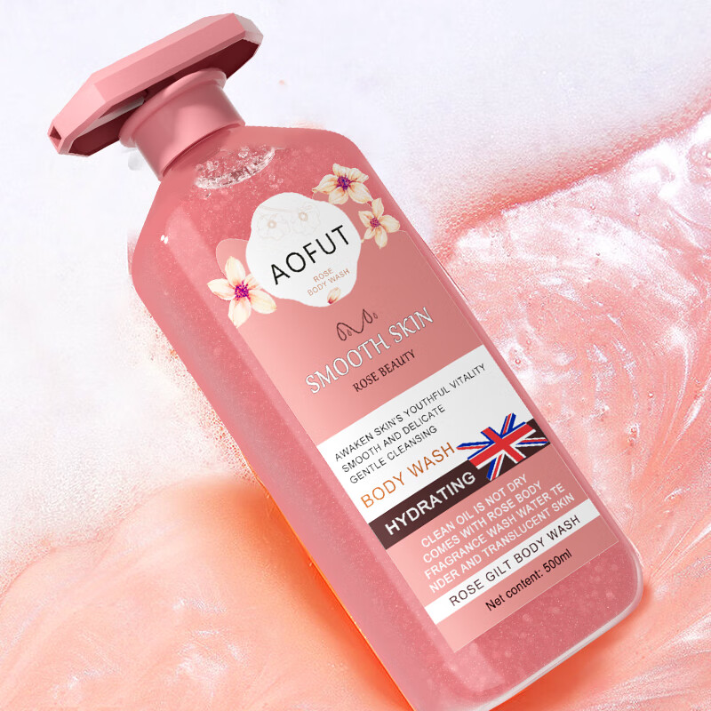 AOFUT澳洲鎏金香氛洗发水海盐控油蓬松无硅油滋润去屑沐浴露洗头膏500g 玫瑰美肌鎏金沐浴露500ml