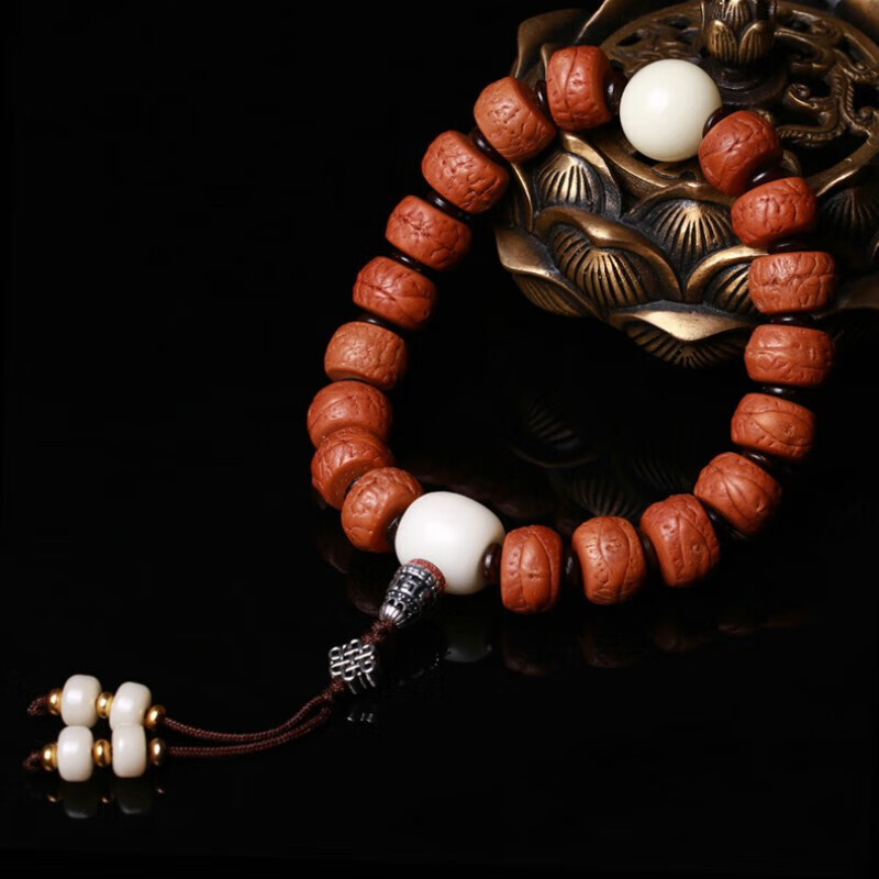 青鹊凰 凤眼菩提子手串 18颗子手持 藏式红皮男女佛珠手链手串