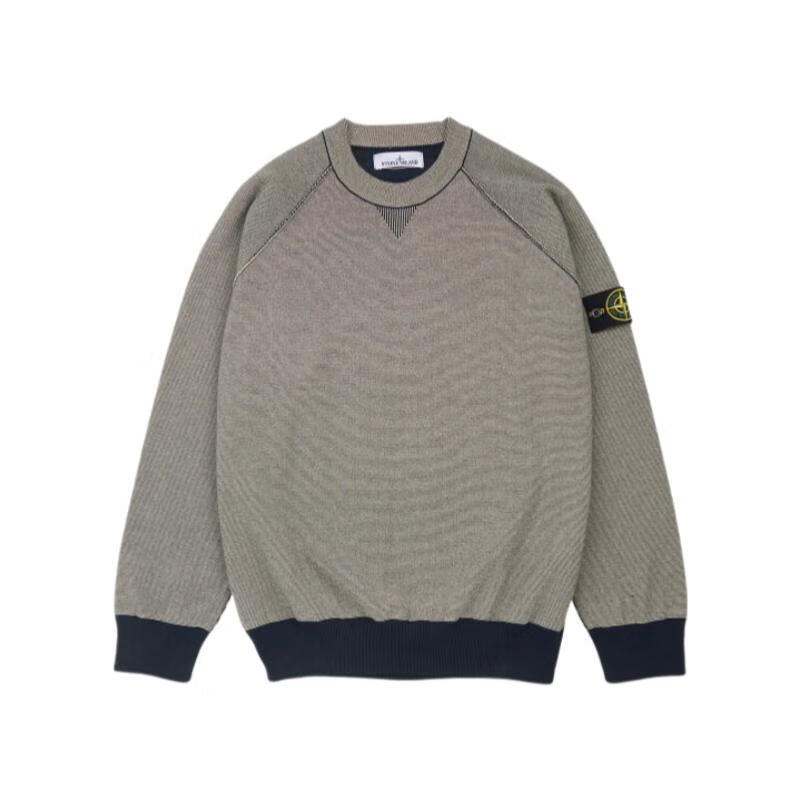 STONE ISLAND男士衛衣保暖舒適棉質(zhì)羅紋日常休閑針織衫簡(jiǎn)約 藍色 均碼 |XL