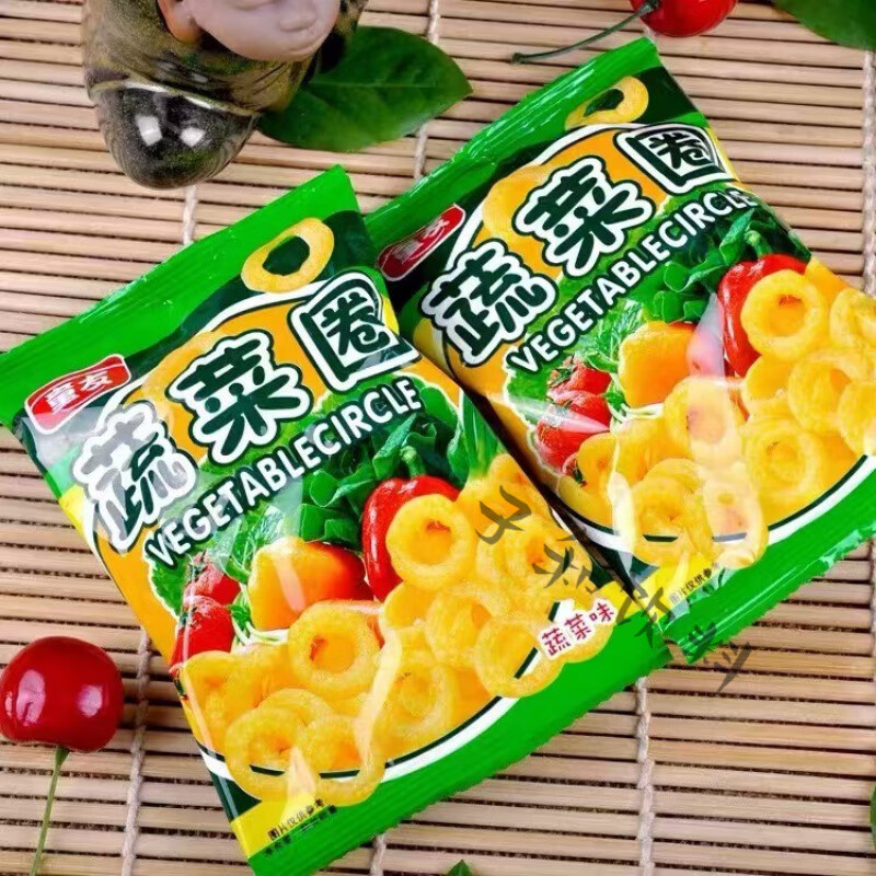 食怀蔬菜圈香蕉酥膨化食品蔬菜味小吃甜圈鸡味块休闲零食 蔬菜圈250g