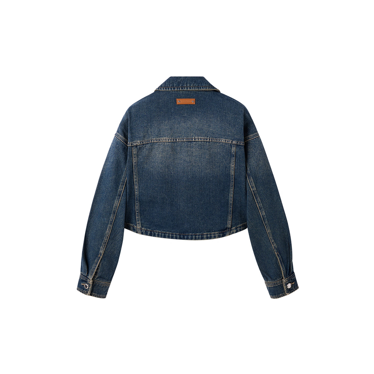 太平鸟秋冬外套集合链接新款女装小香风机车服PU外套冬装夹克 刺绣牛仔外套牛仔深蓝 S