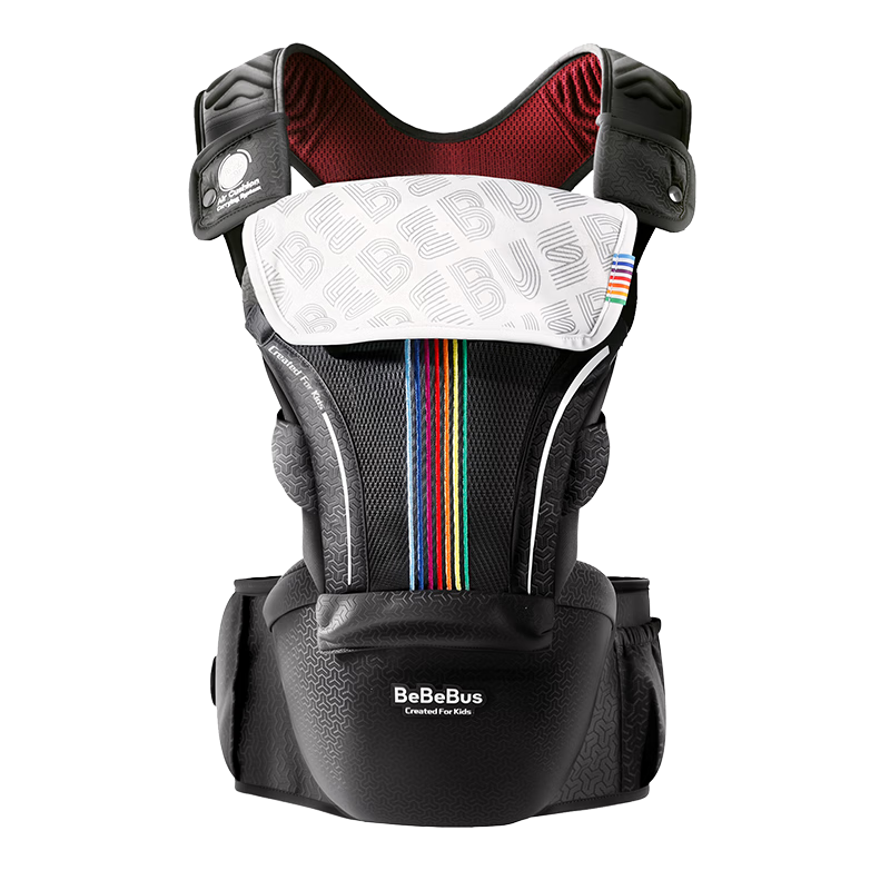 bebebus【全新升级】腰凳婴儿背带抱娃神器儿童背带 轻享家Pro黑金