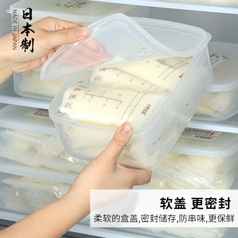 家の物语（KATEI STORY）日本进口母乳冷藏盒家用冰箱储奶密封水果保鲜盒冷冻食品级收纳盒 可冷冻冷藏保鲜盒 单件装 2L