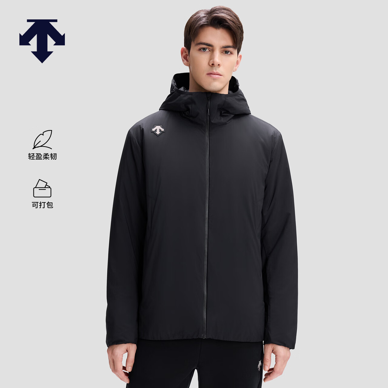 迪桑特（DESCENTE）SKI STYLE系列运动休闲男士保暖运动棉服秋冬新品 BK-黑色 2XL (185/104A)