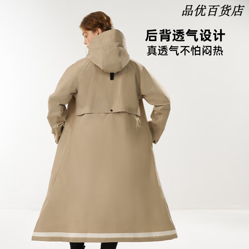 琴飞曼(Qinfeiman)电动车风衣式雨衣通勤加厚加长遮脚透气全身一体式新型雨衣 黑色【防水双门襟+加大遮脚】 M 1件