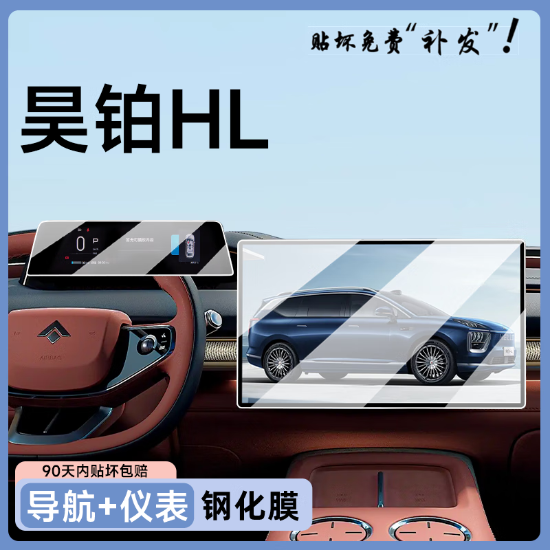 路透仕（LUTOUSHI）25款广汽埃安昊铂HL中控屏幕钢化膜导航贴膜汽车内饰用品改装配件 昊铂HL【导航+仪表+后排电视+后扶手2片】钢化膜 磨砂【防反光】