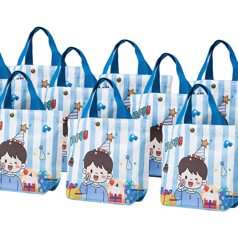 时尚休闲帆布包女时尚单肩包上班托特包手提袋拎包帆布袋卡通包包 淘气三只小熊 上长27*高22*底宽10cm