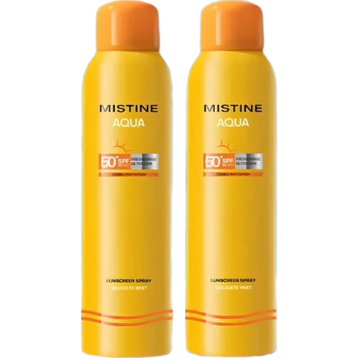 Mistine蜜丝婷小黄喷防晒喷雾SPF50+PA+++180ml*2(包装微瑕)【临期清仓】