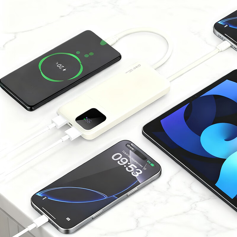 Qieo【新3c认证丨百万热销】充电宝20000毫安 可上飞机自带双线轻薄大容量 超级快充小米华为苹果手机 新3C【2万毫安|超级快充】标准版 【新国家3C认证|最快今日达】