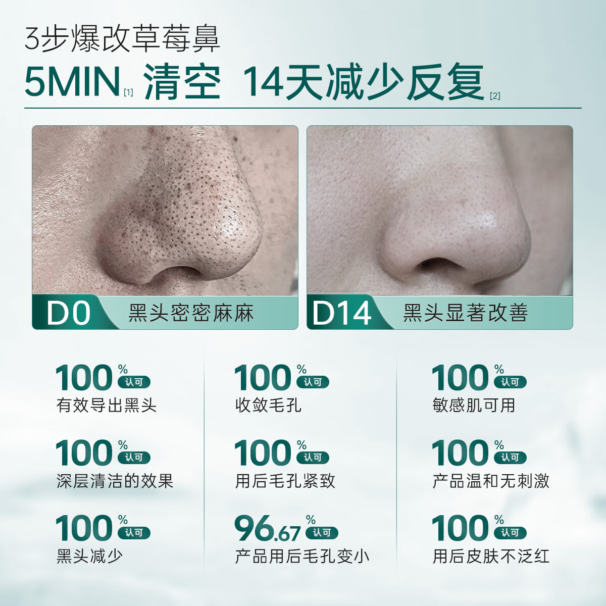 QUARXERY泉兮竹萃去黑头三件套清洁粉刺闭口控油收缩毛孔导出精华液鼻贴 【解压神器】去黑头三件套14ml*1盒