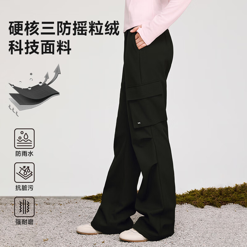 VVC休闲裤女三防加绒工装裤高腰伞兵裤户外出行防风运动男女裤子 星空黑 S