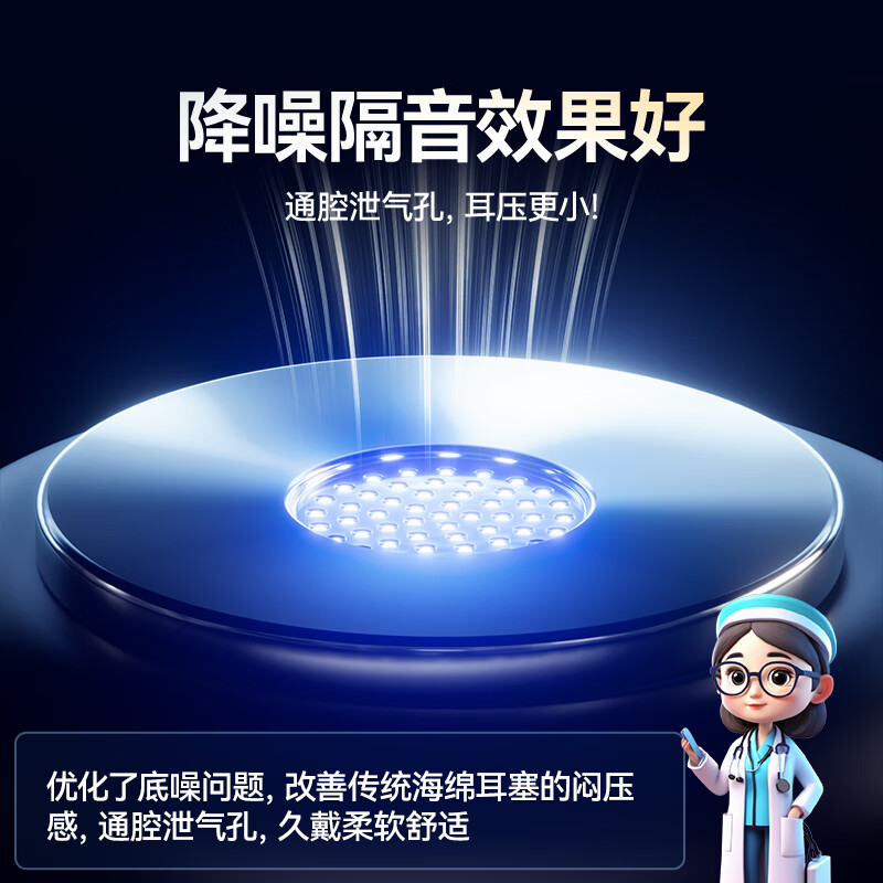 梦多福耳塞防噪音睡觉睡眠专用隔音降噪耳塞防呼噜隔音耳罩学生 幻夜黑｜Pro版 舒适佩带