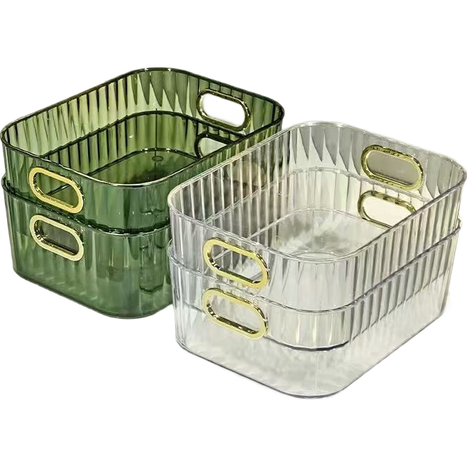 轻奢桌面化妆品亚克力收纳盒卧室衣物杂物茶几包包收纳 随机色 中号限量（23.5*16*8.5）