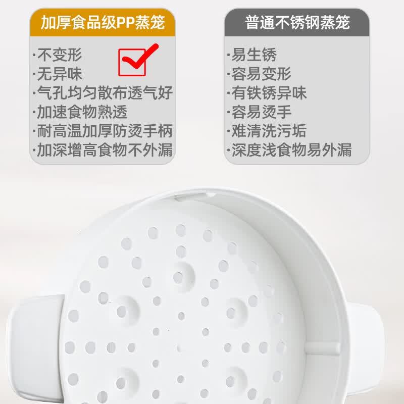 半球电饭煲家用大容量多功能老式小型1.5-6升L2-3-4-5人迷你宿舍小单人蒸煮一体电饭锅 纯白 3L 豪华煲【不粘内胆+蒸笼】2-4人