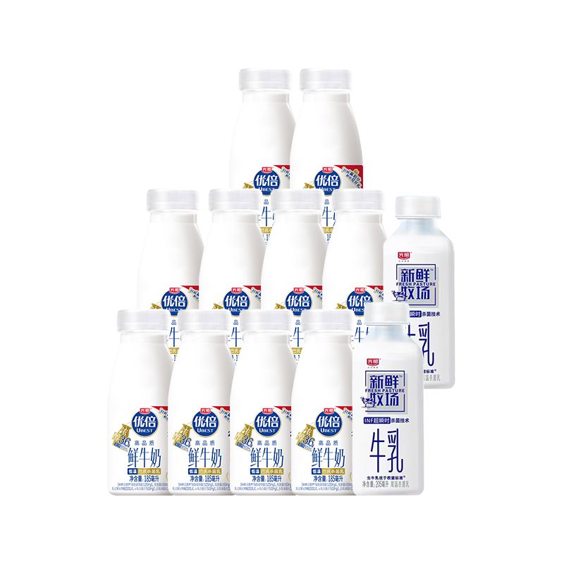 光明优倍鲜牛奶185ml10瓶新鲜牧场205ml2瓶 185ml*10新鲜牧场205ml*2瓶