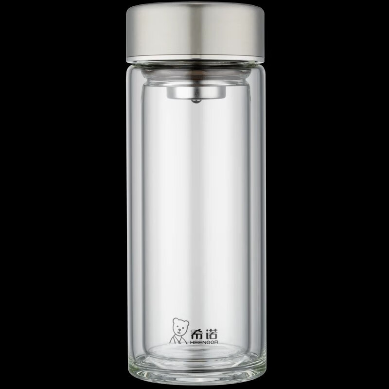 希诺（heenoor）无铅玻璃杯双层高硼硅商超款日用车载花茶杯1019异形鹅蛋水杯 XN-1208S 单层款 不隔热 430ml