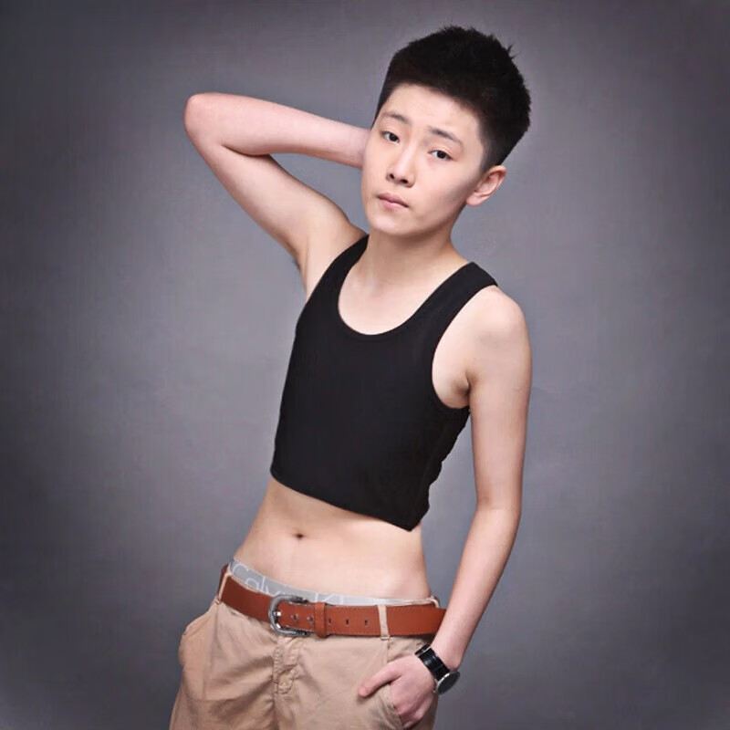 束胸塑胸内衣 短款三排挂钩束胸衣 无绷带 黑色 S