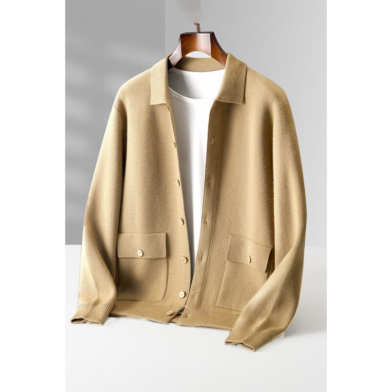 FOURDATRY��ʿ���촿ɫ��ë�����ﶬ���ſڴ��������������ë��POLO��װ�� ����ɫ XL    386.39Ԫ